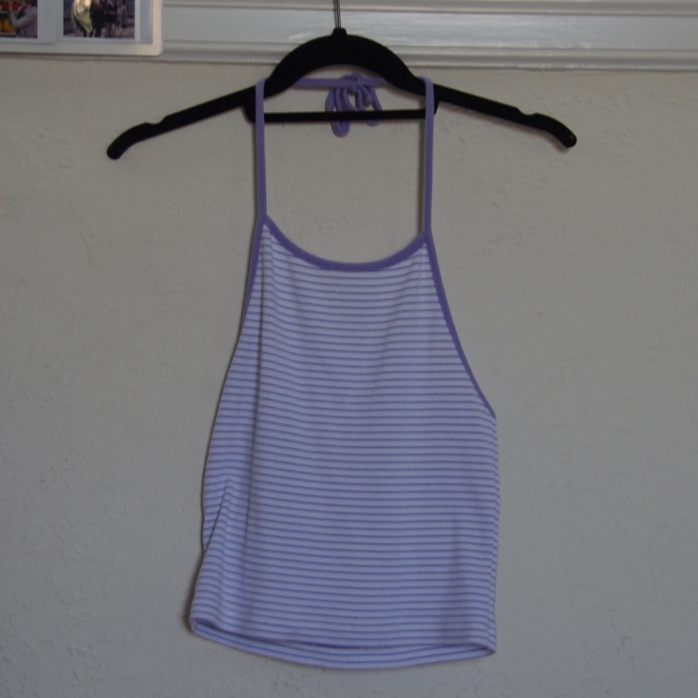 brandy melville laura purple halter top